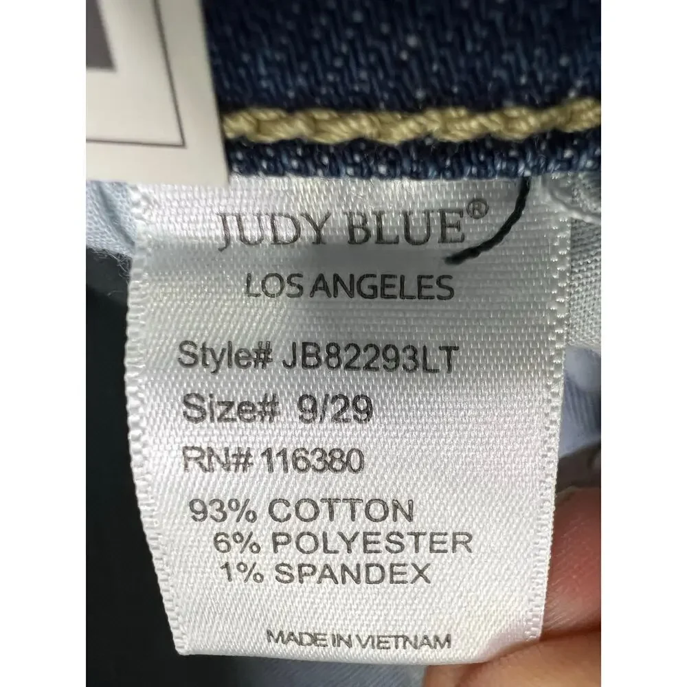 Judy Blue Hi-Rise Medium Wash Skinny Bleach Splash Destroyed Jeans (NWT)‎ - 9/29 - Picture 8 of 9